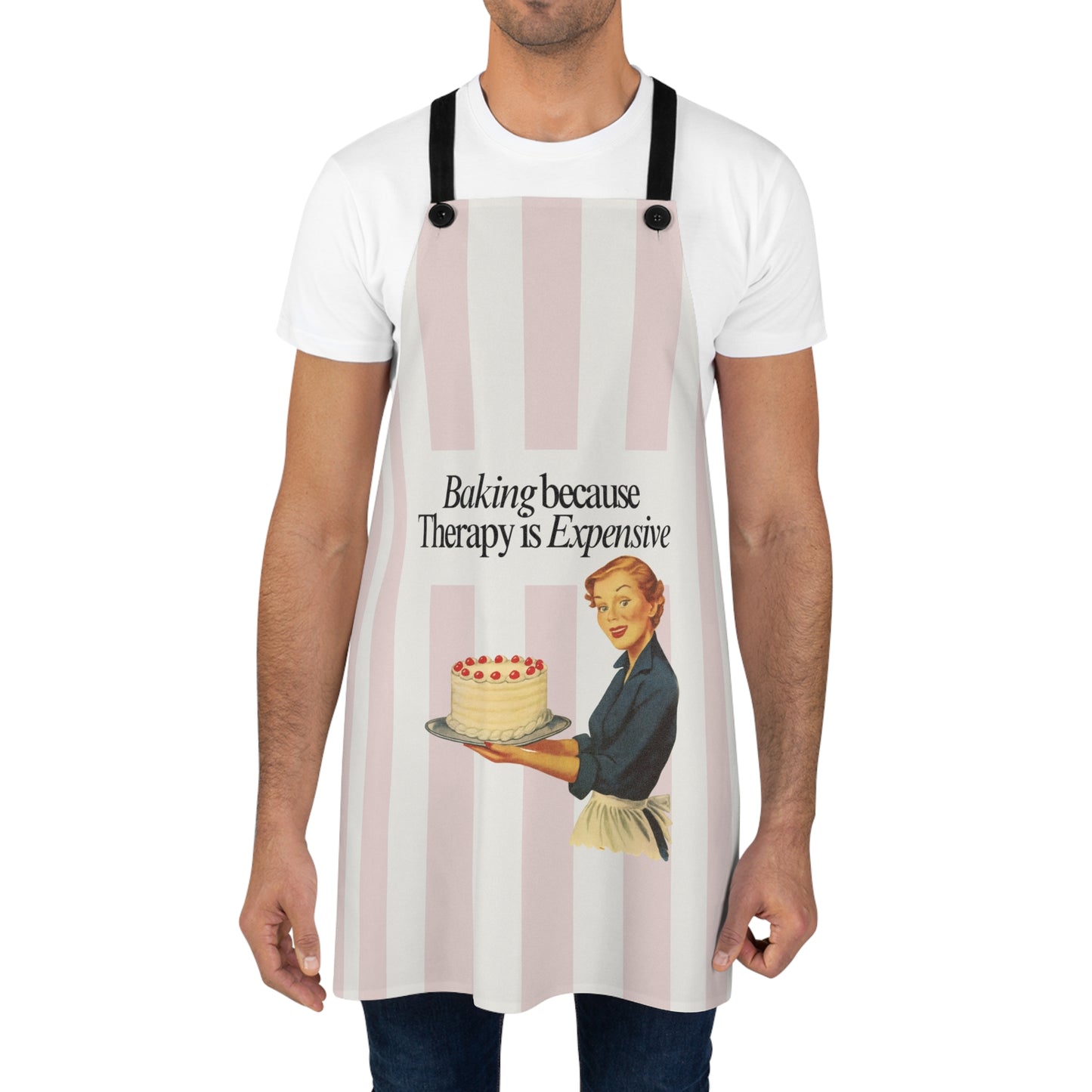 Baking Because Therapy Is Expensive Vintage Pin-Up Kitchen Apron