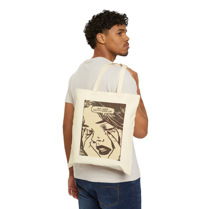 Tote Bag — Vintage Comic "But I Look Pretty When I Cry" Canvas Shopper
