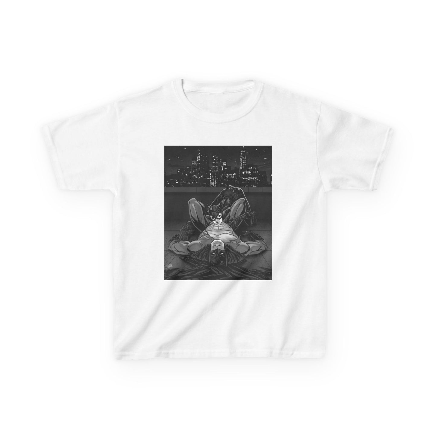 Bat & Cat Baby Tee - Monochrome