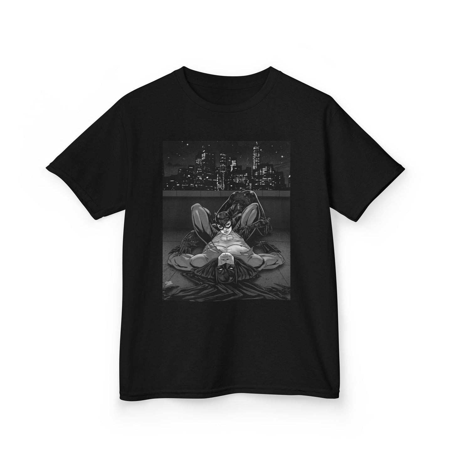 Bat & Cat Baby Tee - Monochrome