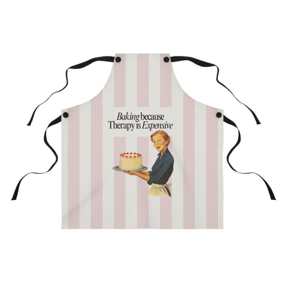 Baking Because Therapy Is Expensive Vintage Pin-Up Kitchen Apron