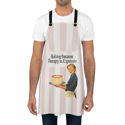 Baking Because Therapy Is Expensive Vintage Pin-Up Kitchen Apron