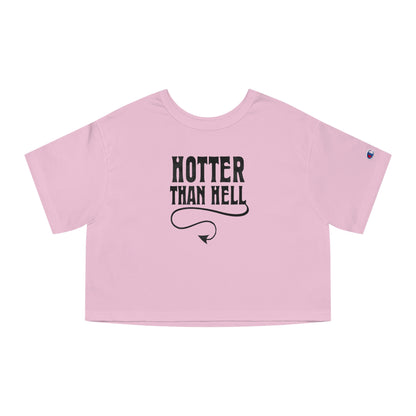 Hotter Than Hell Champion Heritage Crop Top - Vintage Comics