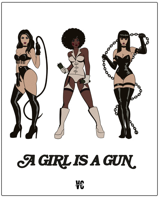A Girl Is A Gun Sticker Sheet - Vintage Comics